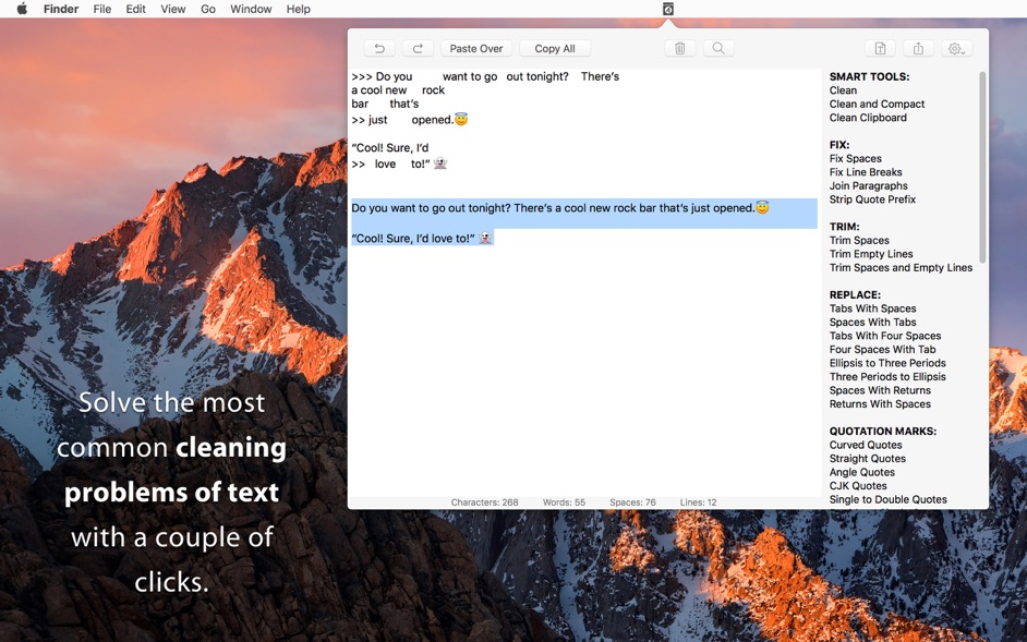 Clean Text Menu 截图
