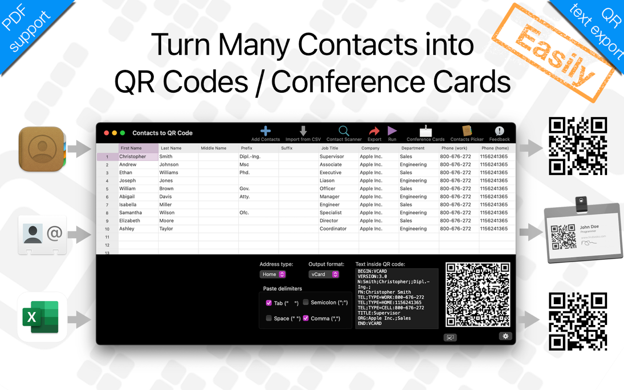 Contacts to QR Codes 截图
