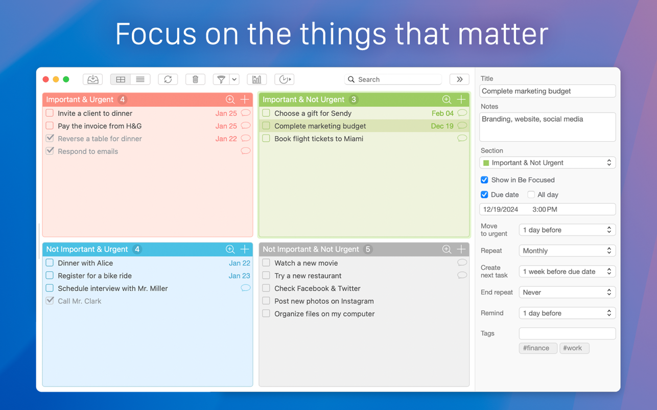Focus Matrix 截图