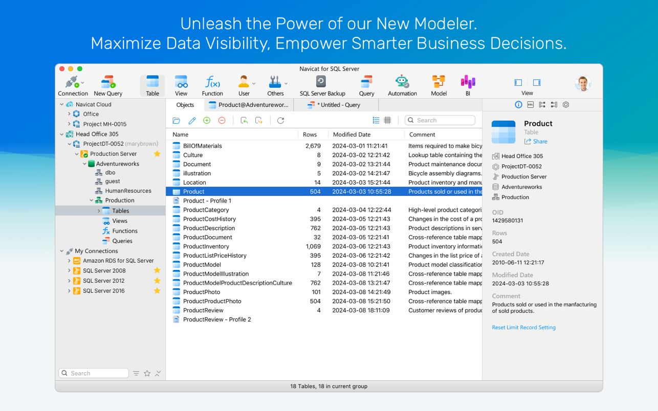 Navicat for SQL Server 截图