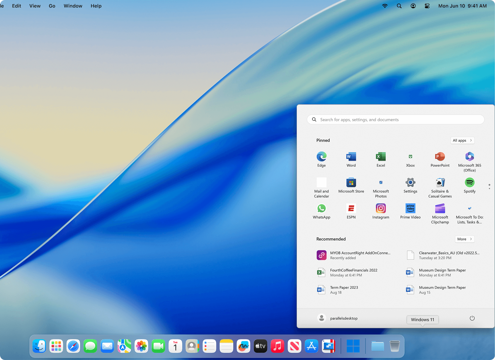 Parallels Desktop 截图