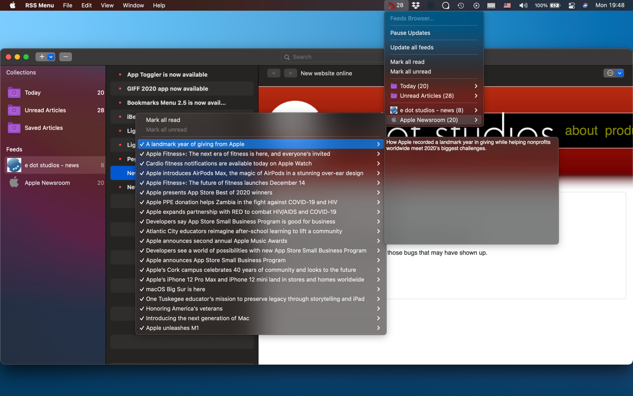 RSS Menu 截图