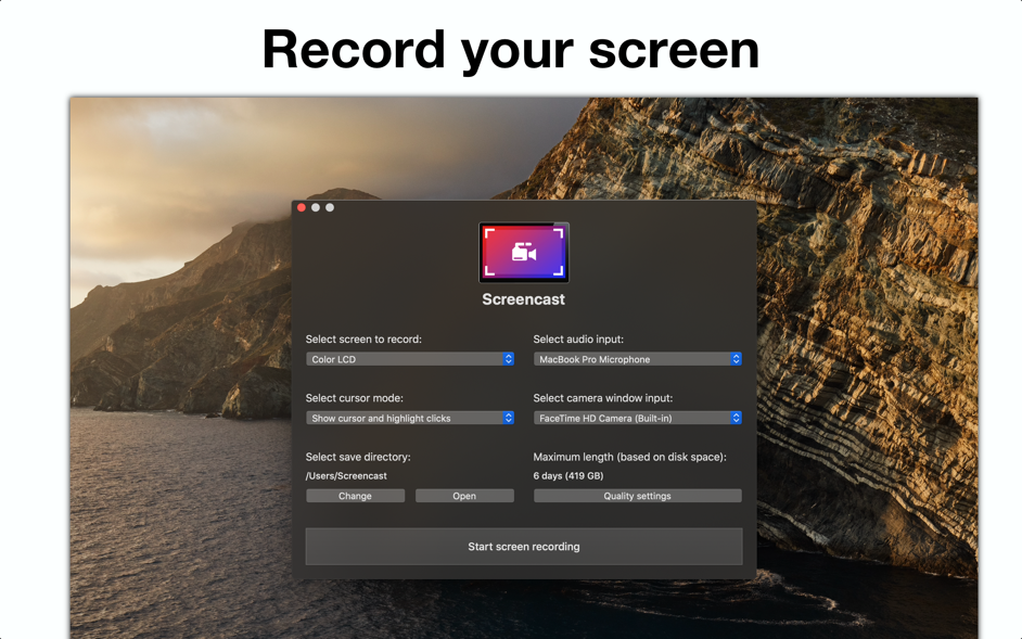 Screencast 截图